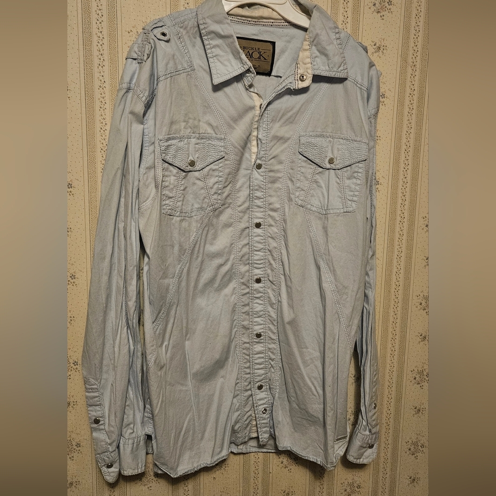 Buckle Light Blue Casual Button Down Shirt